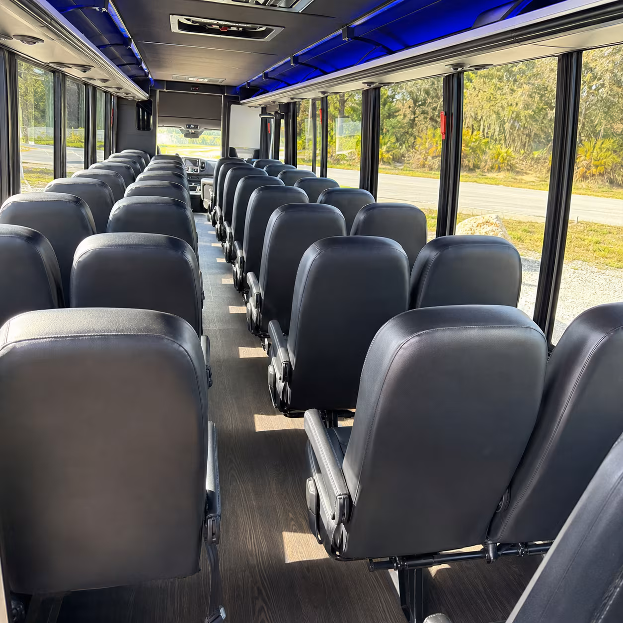 sacramento 28 passenger minibus interior