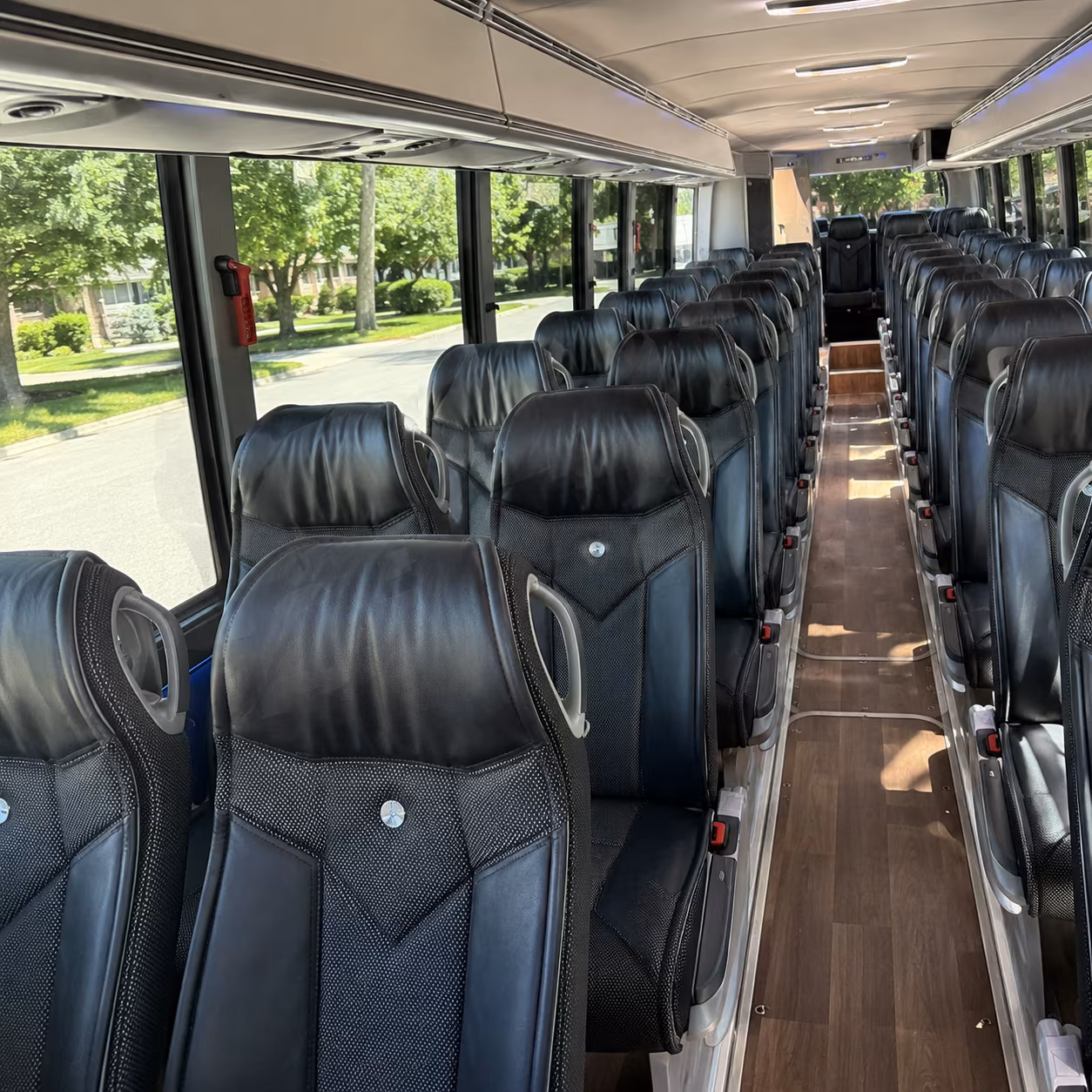 sacramento 40 passenger charter bus inside