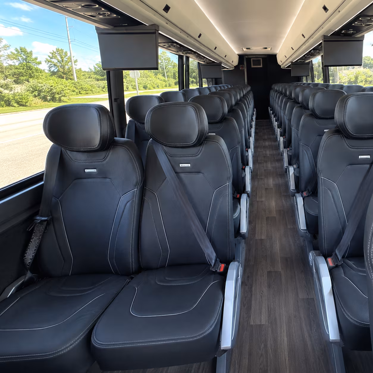 sacramento 47 passenger charter bus inside