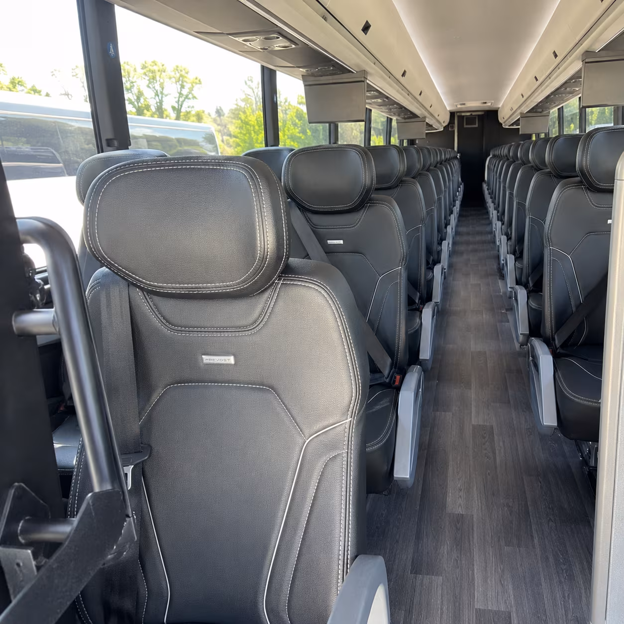 sacramento 47 passenger charter bus interior