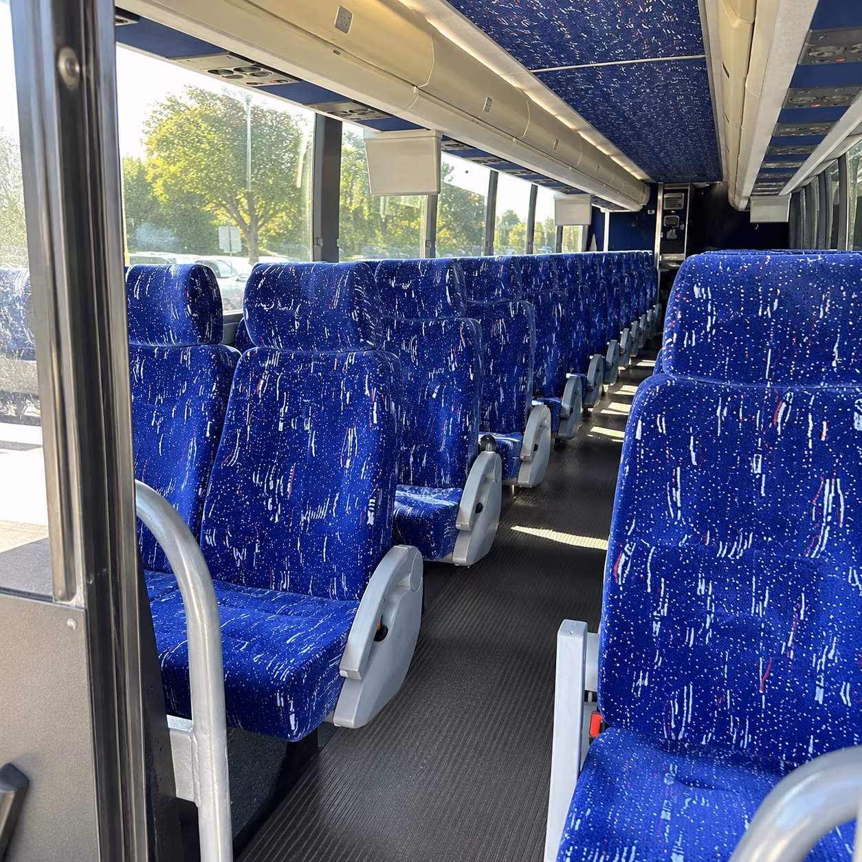 sacramento 50 passenger charter bus inside